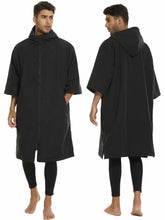 Waterproof Change Robe, Long Sleeve Hooded Thicken Cloak- Wading Sports Warm Jacket- Quick Dry Outdoor Parka Trench Coat - Unisex Oversized Fit All
